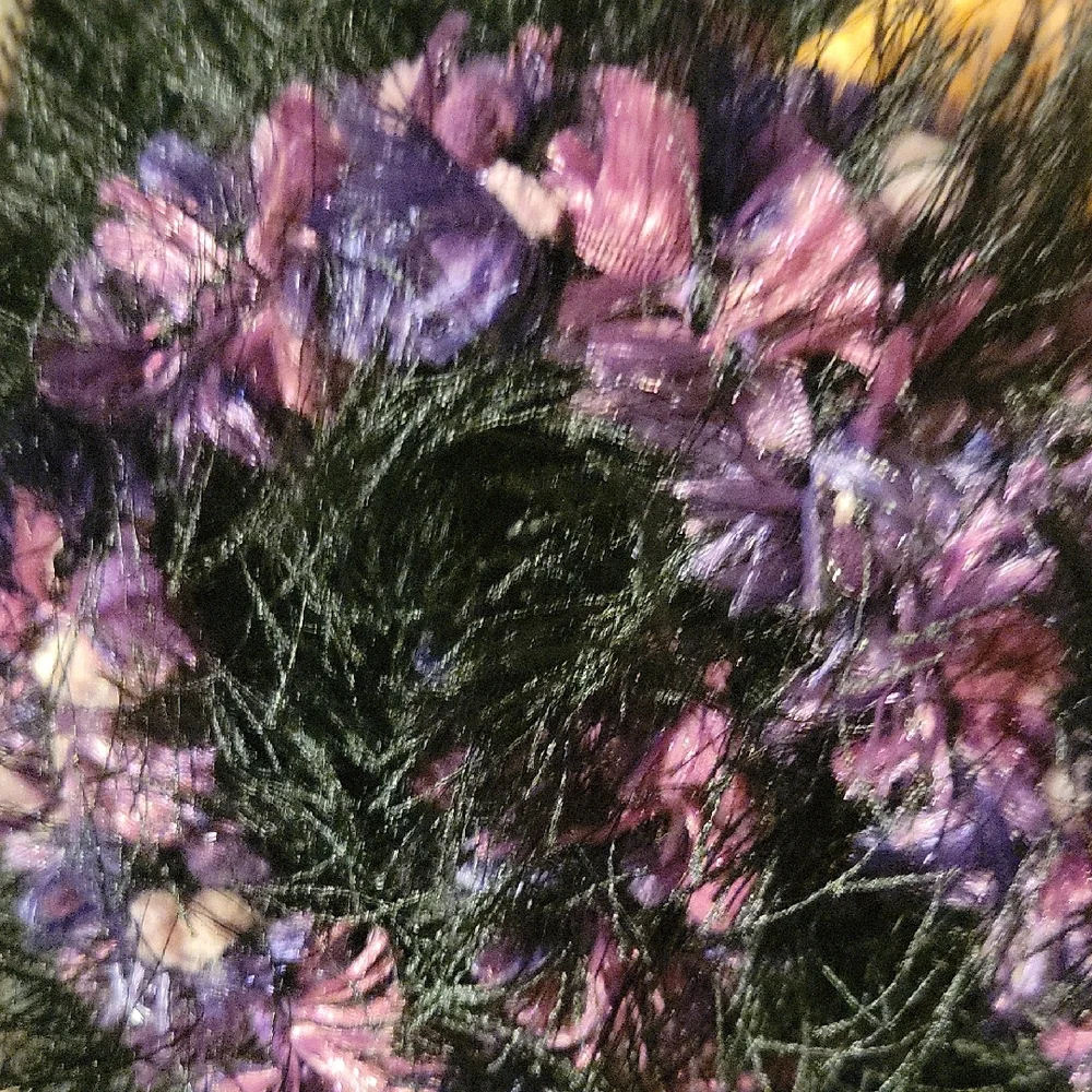 Approx. 74in Long Fuzzy Black And Vibrant Purple Textured Handmade Scarf